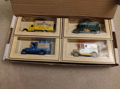 Set of 4 Promotional Lledo diecast vintage Finches trucks.