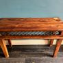 Solid wood console table with lattice detail Image 2