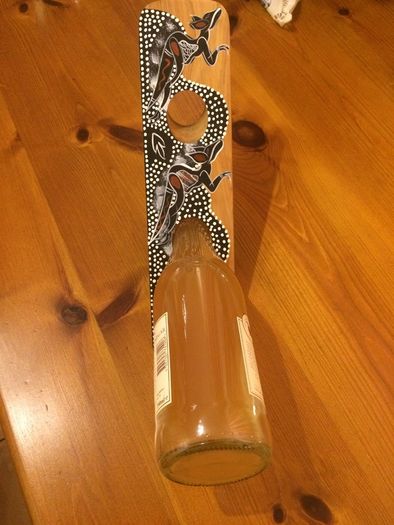 Australian hand painted wooden wine holder