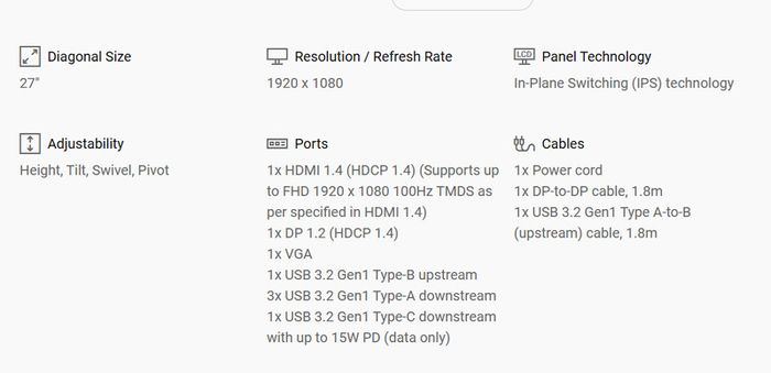 Dell p series p2725h Monitor