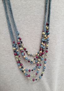 Six-strand bead necklace