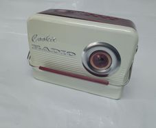 Metal Radio Tin Lunchbox Cookie Vintage 1950s Style