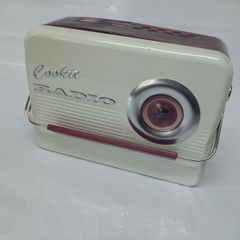 Metal Radio Tin Lunchbox Cookie Vintage 1950s Style