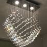 Heart Shape Crystal Chandelier, Modern Crystal Romantic LED Ceiling Lights Fixture, Rectangle Flush Mount Pendant Lamp for Living Room, Bedroom, Dining Room, Hallway, L50cm W20cm H70cm (FREE POSTAGE) Image 6