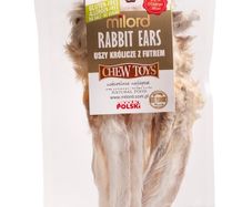 Milord Rabbit ears with fur 2pc - cat treat, 100% dried meat