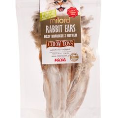 Milord Rabbit ears with fur 2pc - cat treat, 100% dried meat
