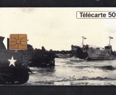 1994 France (France Telecom) 50 unit 50th Anniversary of Landings and the Liberation of France, Landing on Juno Beach - Bernieres D-Day June 6th 1994 (Gemplus - GEM1A (Symmetric Black) Phone Card