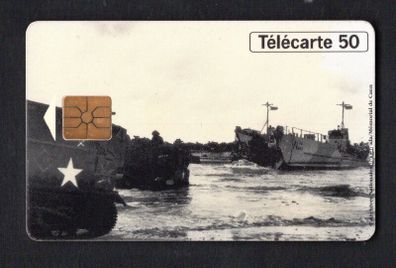 1994 France (France Telecom) 50 unit 50th Anniversary of Landings and the Liberation of France, Landing on Juno Beach - Bernieres D-Day June 6th 1994 (Gemplus - GEM1A (Symmetric Black) Phone Card