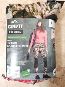 Crivit Premium Ladies Thermal Sport Leggings Size L EUR 44-46 GB 16-18 New