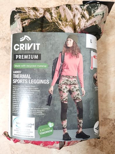 Crivit Premium Ladies Thermal Sport Leggings Size L EUR 44-46 GB 16-18 New