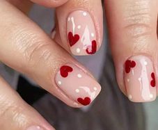 24 pcs Red Heart Press-On Nails