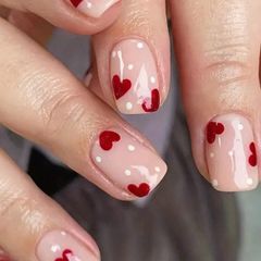 24 pcs Red Heart Press-On Nails