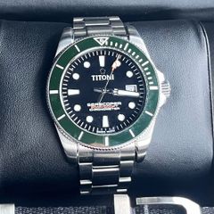 Titoni Seascoper 300 COSC green bezel