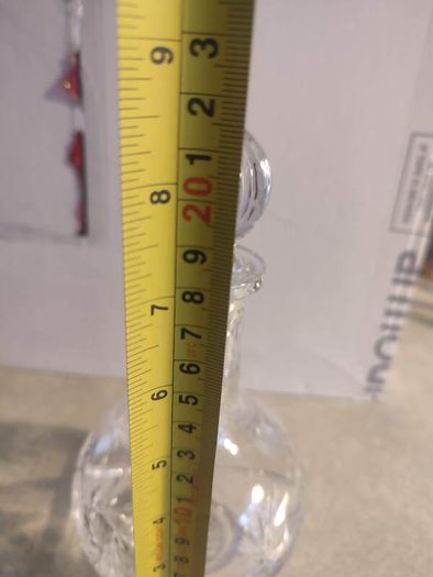 SMALL 22 CM. TALL Crystal Cut and Beveled Decanter NO STAMP
