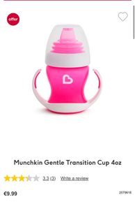 BRAND NEW Munchkin Gentle Transition sippy Cup 4oz