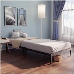 Metal Single Bed Frame 90x190 with Storage 35cm - Platform Sturdy and 20min Easy Assembly Bed Frames - Large Storage