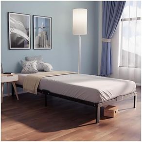 Metal Single Bed Frame 90x190 with Storage 35cm - Platform Sturdy and 20min Easy Assembly Bed Frames - Large Storage