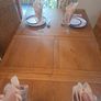 Oak Extendable Dining Table & 6 Whicker Chairs Image 7