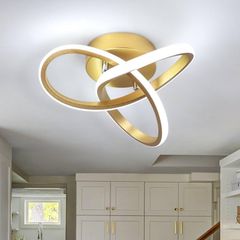 LED Ceiling Light, 22W Flower Shape Gold Ceiling Lights, 6000K Cool White Light Ceiling Lamp, LED Ceiling Lights for Living Room, LED Ceiling Lights, Bedroom, Kitchen, Hallway, Office.