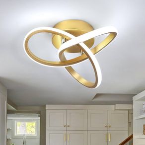 LED Ceiling Light, 22W Flower Shape Gold Ceiling Lights, 6000K Cool White Light Ceiling Lamp, LED Ceiling Lights for Living Room, LED Ceiling Lights, Bedroom, Kitchen, Hallway, Office.