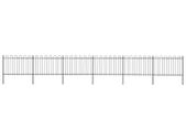 Garden Fence with Hoop Top Steel 10.2x1.2 m Black