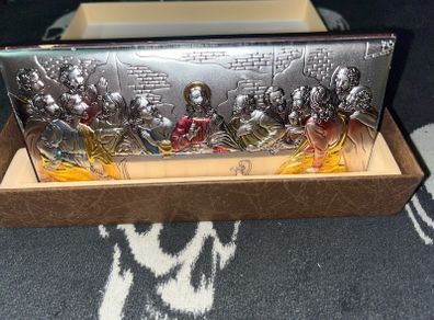 Byzantine JESUS Icon Nazareth HOLY The Last Supper Allow Metal that contains some silver