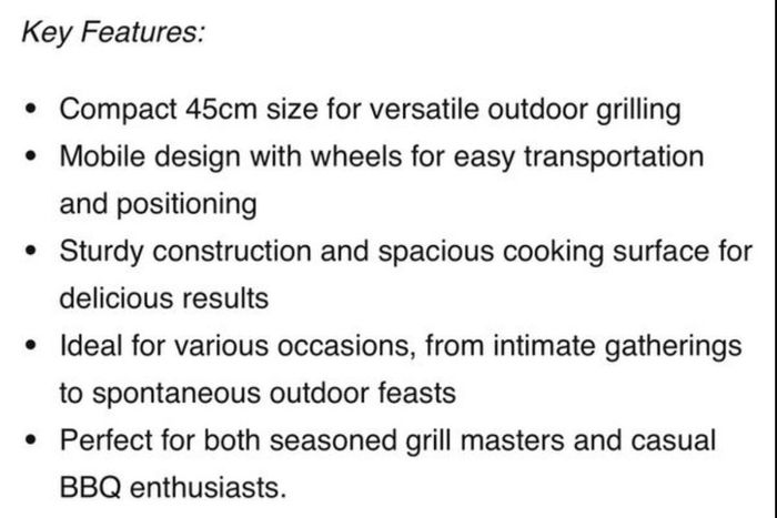 Vaggan bbq on wheels 45cm  Brand new in box