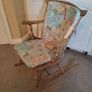 Vintage Style Wooden Rocking Chair with Removable Cushions Nursery Nursing Chair Image 2