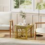 Nesting Coffee Tables, Set of 3 Square Side Tables with Black Metal Frame, for Living Room, Bedroom and Office, White Image 6
