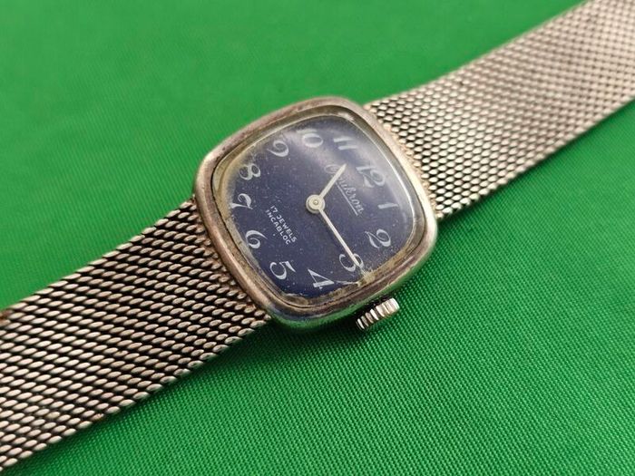 Silver 1940s Swiss Made Omikron Lady's Mechanical Wind up Swiss Watch 800s Silver