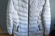 Women's White Padded Ski 3/4 Length Jacket