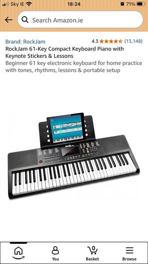 Rockjam 61 key electronic keyboard plus stand