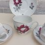 Beautiful Set of Three Teacup and Saucer Duos by Arklow Pottery in the Very Popular and Collectable "Autumn Rose" Pattern Image 2