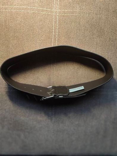 Dark brown leather belt ZARA