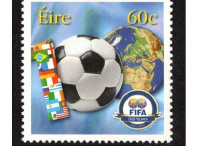 2004 Ireland Centenary of FIFA (Federation Internationale de Football Association) Commemorative Stamp Mint Never Hinged (MNH)