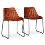 Dining Chairs 2 pcs Brown Real Leather Image 10