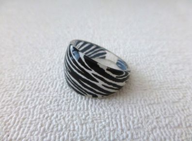 Zebra Stripe Lucite Ring