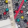 Vintage 80s Tunic dress monochrome with multicoloured print and red trim detail uk 14 Image 3