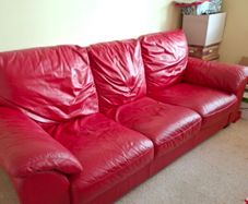 2 sofas red leather