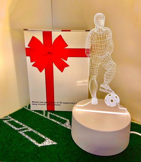 3D Footballer LED Illusion Lamp - Plug In Power