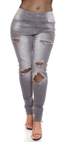 CURVY Girls_Size_Sexy_jeans_used_look_with_mesh__Color_GREY_Size_: 38 40 42 44 46 48