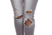 CURVY Girls_Size_Sexy_jeans_used_look_with_mesh__Color_GREY_Size_: 38 40 42 44 46 48
