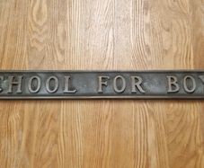 Antique Metal Boys School Sign