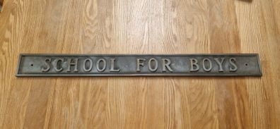 Antique Metal Boys School Sign
