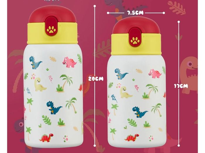 Brand New Autsel Children s Drinking Bottle Stainless Steel 500ml with Straw,