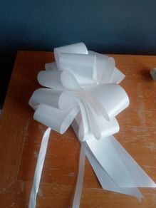 Wedding car decoration bow and 10metre ribbon set white