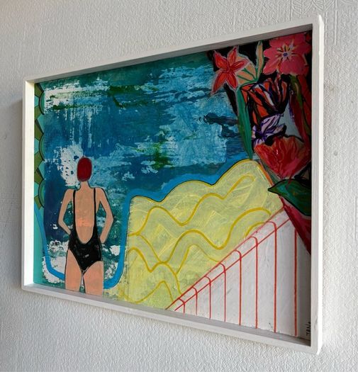 Original Art Swim Art Sea Swim Art Deco Style