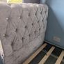 Light grey crushed velvet Chesterfield single bed +Ottoman set Image 5