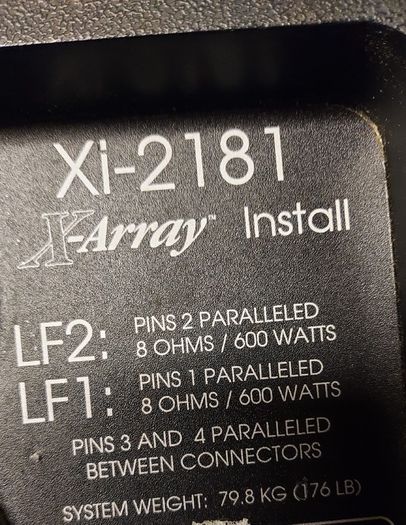 Electro-Voice Xi-2181 X-Array Install PAIR