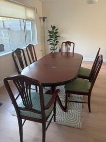 mahogany dining set (table + 6 chairs)
